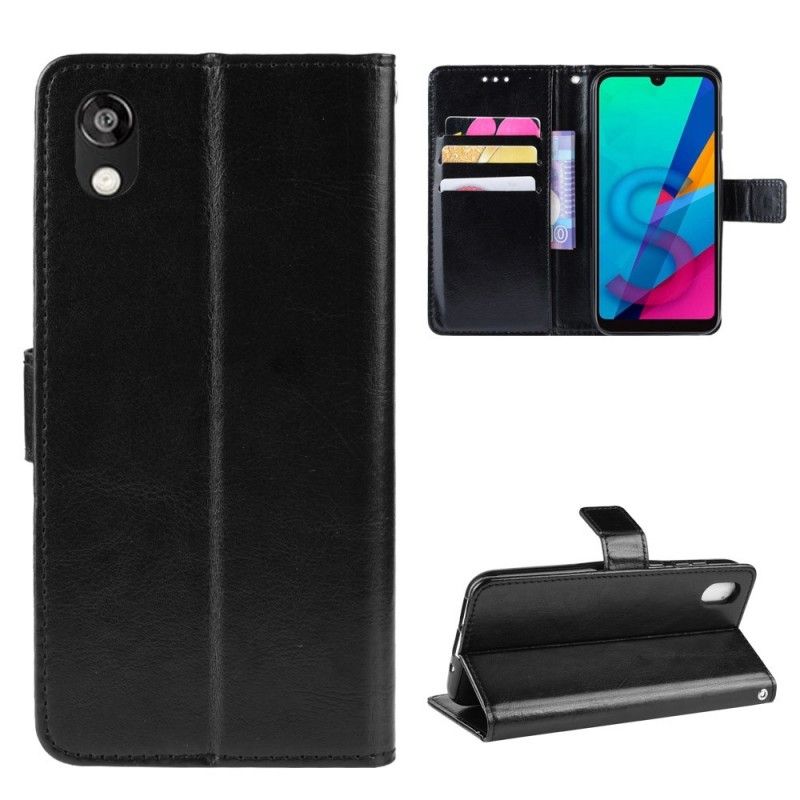 Flip Cover Huawei Y5 2019 Sort Prangende Kunstlæder