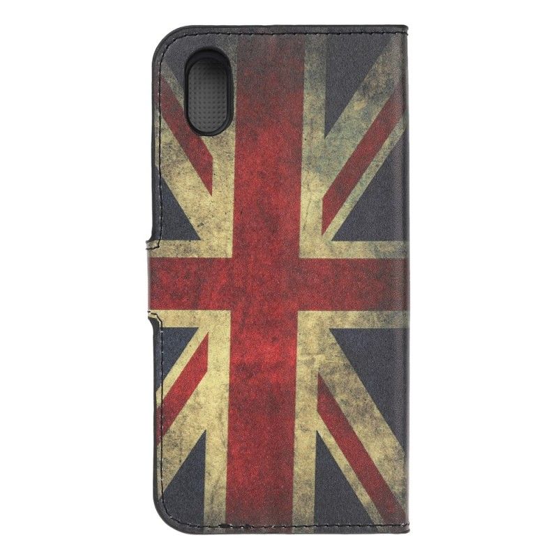 Flip Cover Læder Huawei Y5 2019 Englands Flag