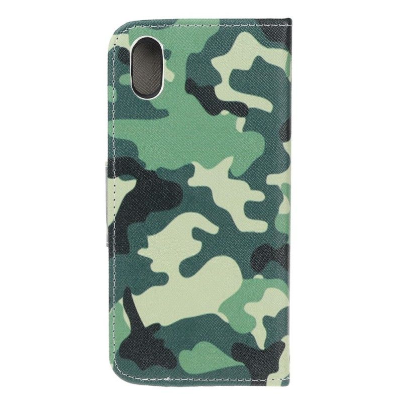 Flip Cover Læder Huawei Y5 2019 Militær Camouflage Original