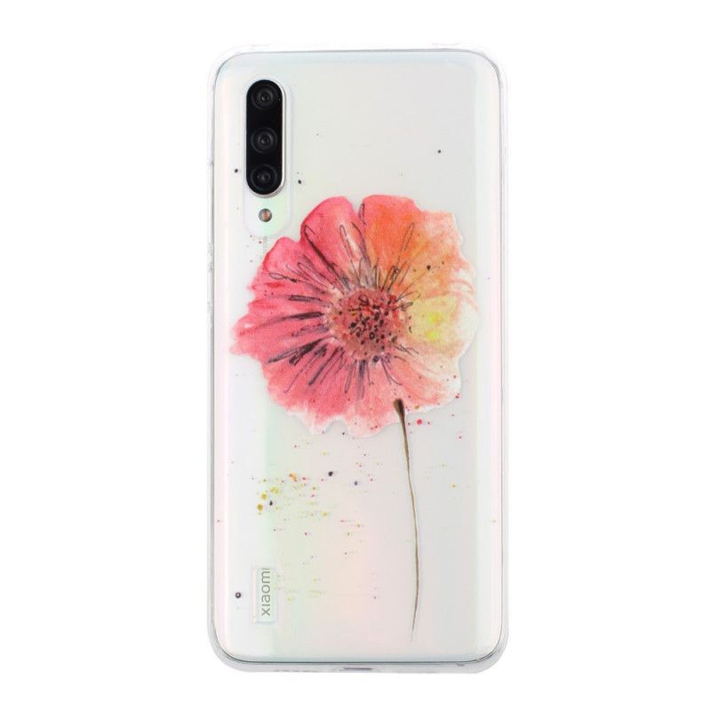 Cover for Xiaomi Mi 9 Lite Gennemsigtig Akvarelvalmue