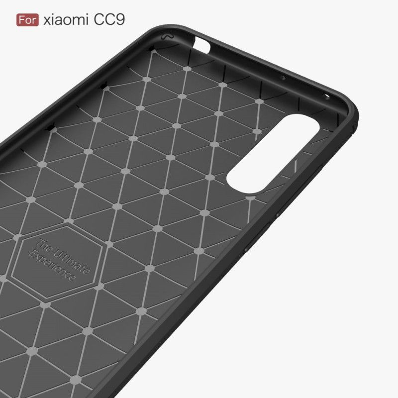 Cover for Xiaomi Mi 9 Lite Sort Børstet Kulfiber