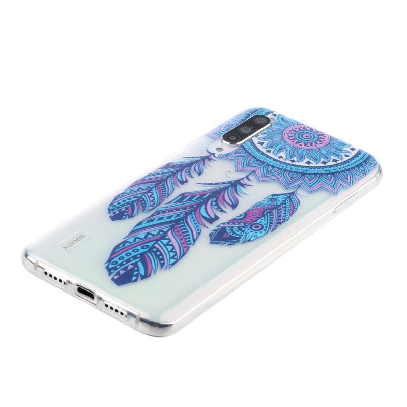 Cover Xiaomi Mi 9 Lite Mobilcover Fangst Drømmer Blå Fjer