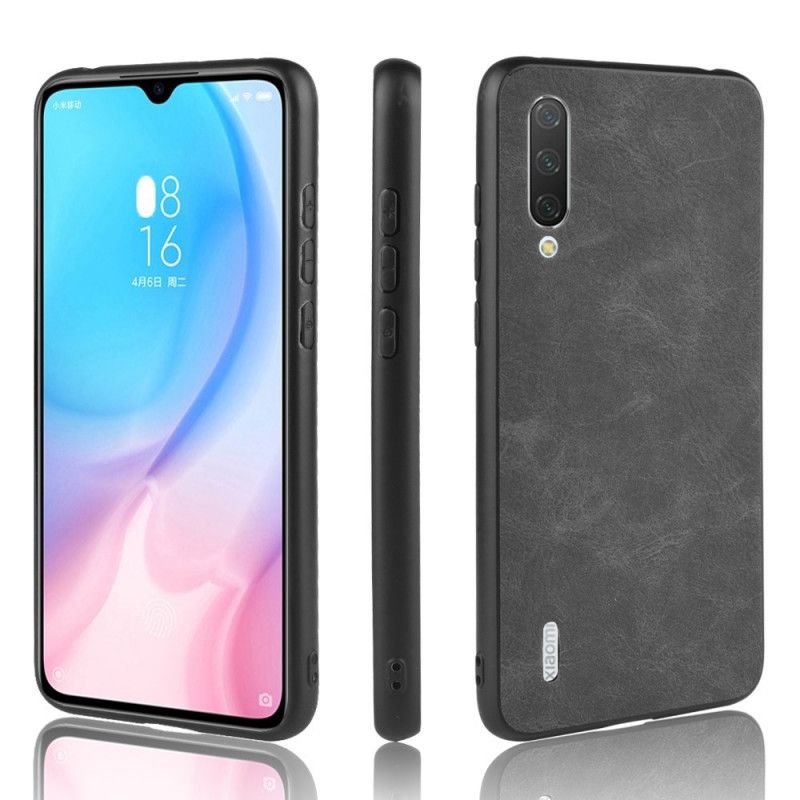 Cover Xiaomi Mi 9 Lite Mørkeblå Vintage Look Læder Effekt