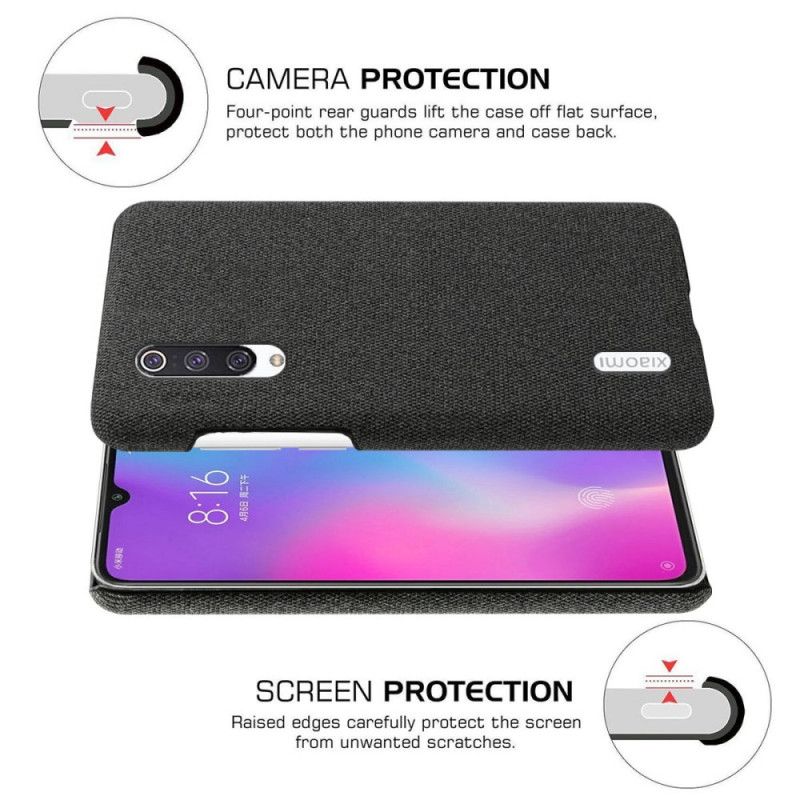 Cover Xiaomi Mi 9 Lite Sort Elegant Stof