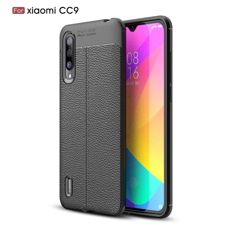 Cover Xiaomi Mi 9 Lite Sort Lychee-Lædereffekt Beskyttelse