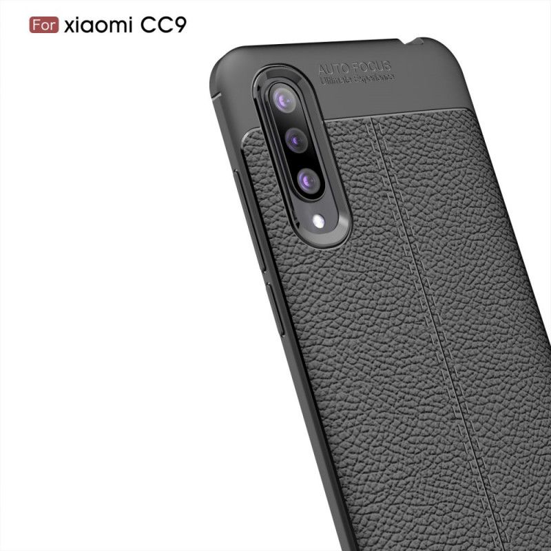 Cover Xiaomi Mi 9 Lite Sort Lychee-Lædereffekt Beskyttelse