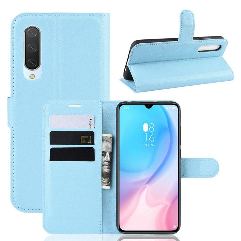 Flip Cover Læder for Xiaomi Mi 9 Lite Sort Klassisk Lychee Imiteret Læder