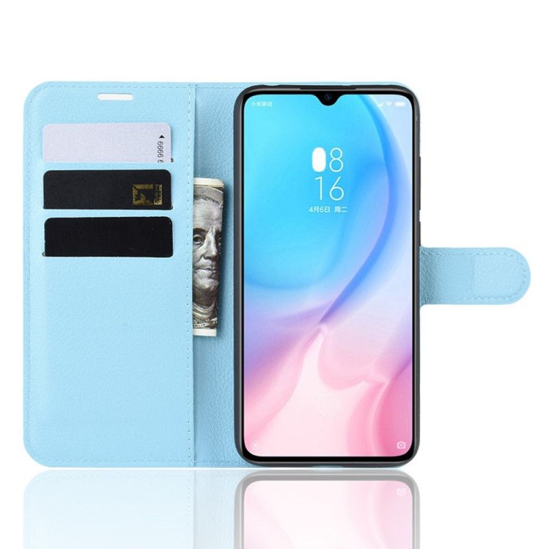 Flip Cover Læder for Xiaomi Mi 9 Lite Sort Klassisk Lychee Imiteret Læder