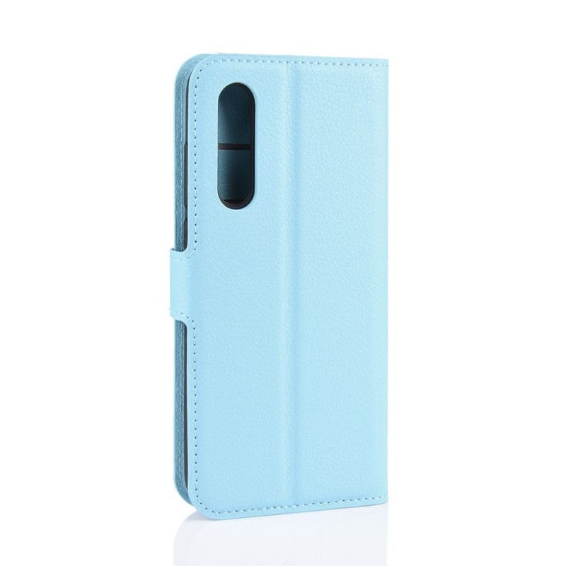 Flip Cover Læder for Xiaomi Mi 9 Lite Sort Klassisk Lychee Imiteret Læder