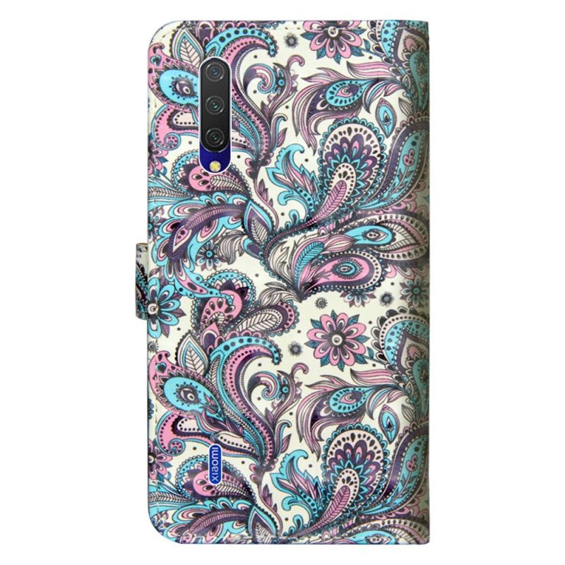 Flip Cover Læder Xiaomi Mi 9 Lite Mønstrede Blomster Original