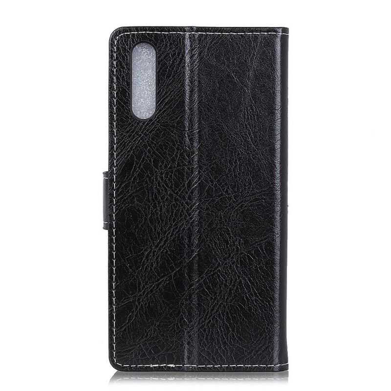 Flip Cover Xiaomi Mi 9 Lite Sort Mobilcover Skinnende Og Synlige Sømme