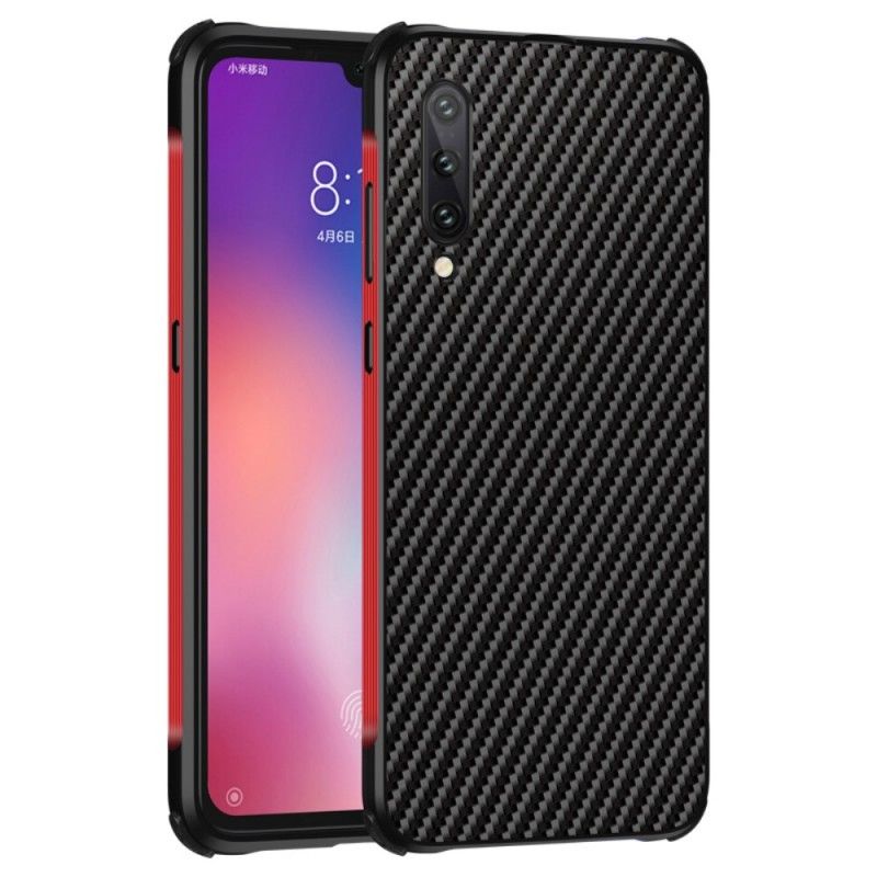 Cover Xiaomi Mi 9 Mørkeblå Kulfiber Og Metal Beskyttelse