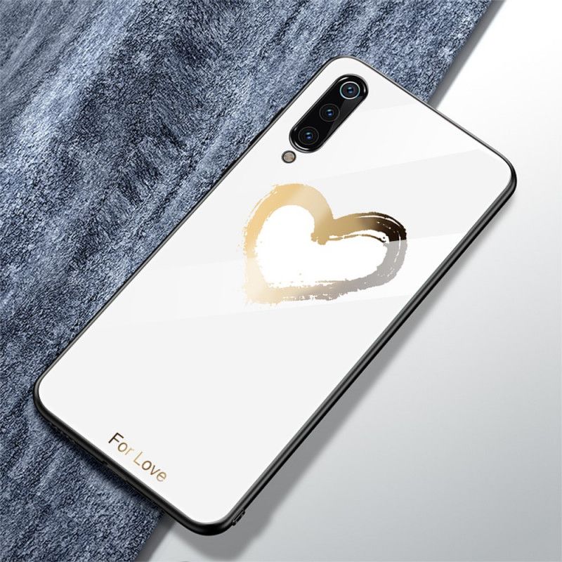 Cover Xiaomi Mi 9 Sort Hjerte Af Guld Til Kærlighed