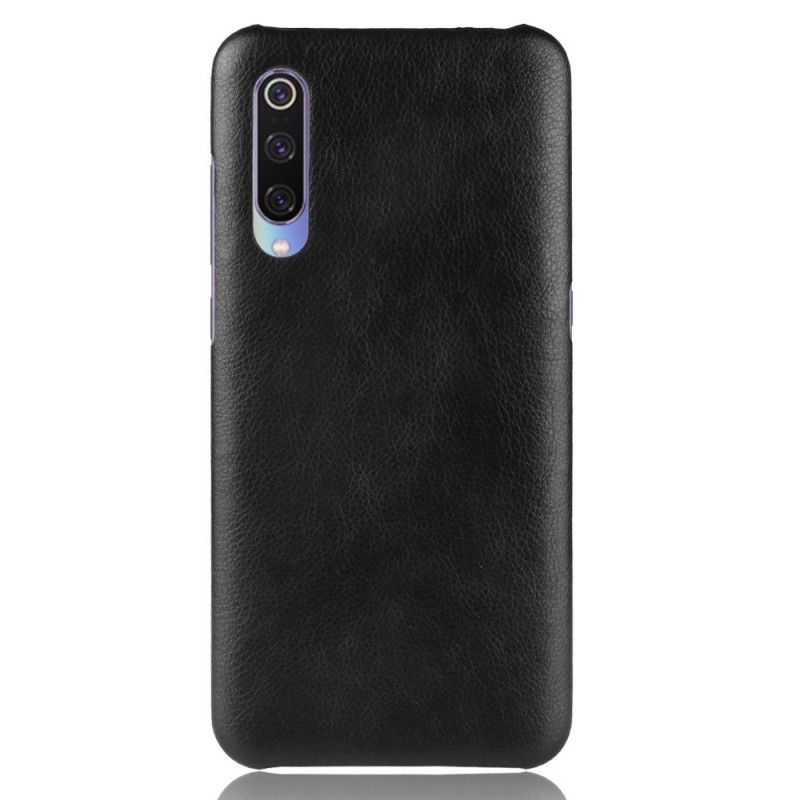 Cover Xiaomi Mi 9 Sort Mobilcover Lychee-Lædereffekt