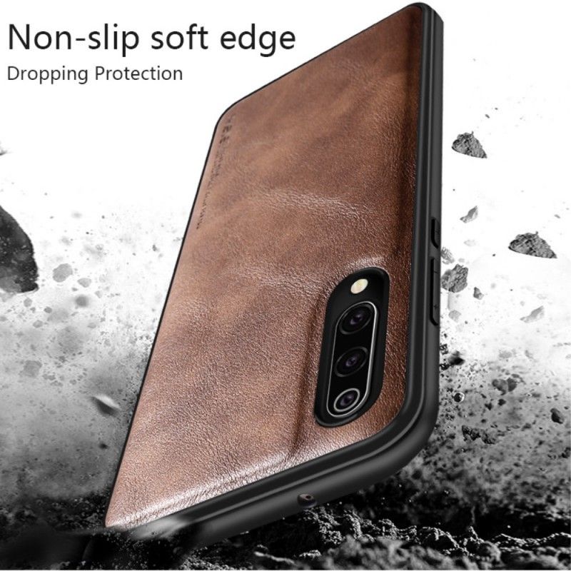 Cover Xiaomi Mi 9 Sort Vintage Lædereffekt