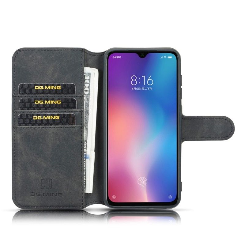 Flip Cover Læder for Xiaomi Mi 9 Sort Retro Dg.Ming