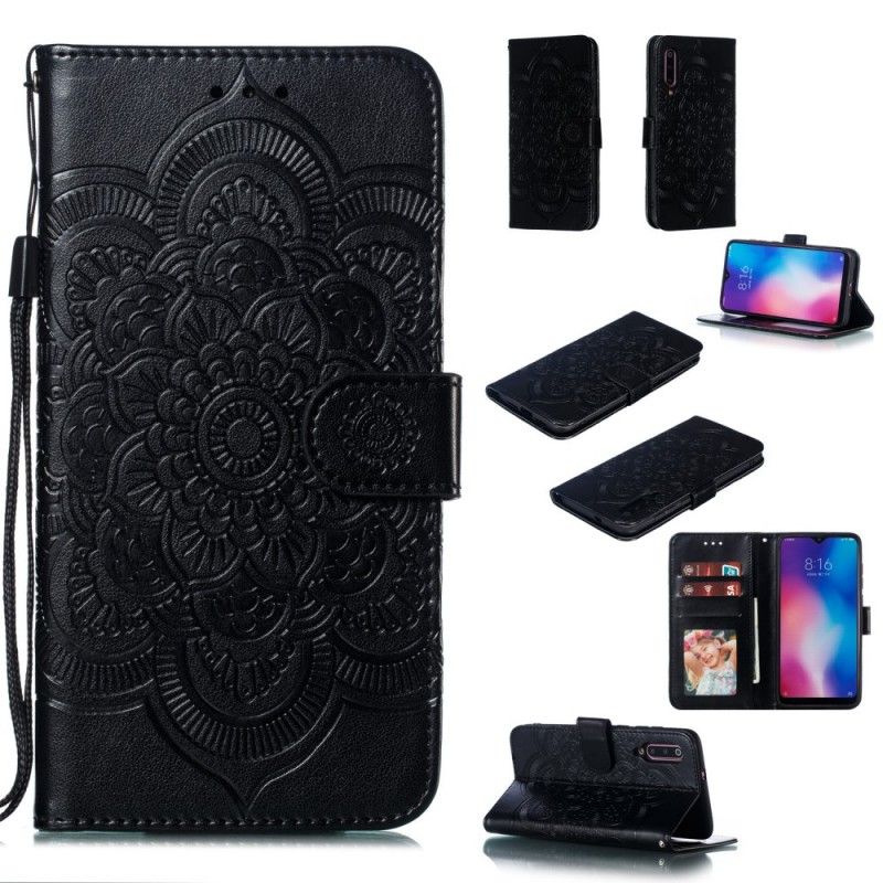 Flip Cover Læder Xiaomi Mi 9 Sort Hele Mandala Original