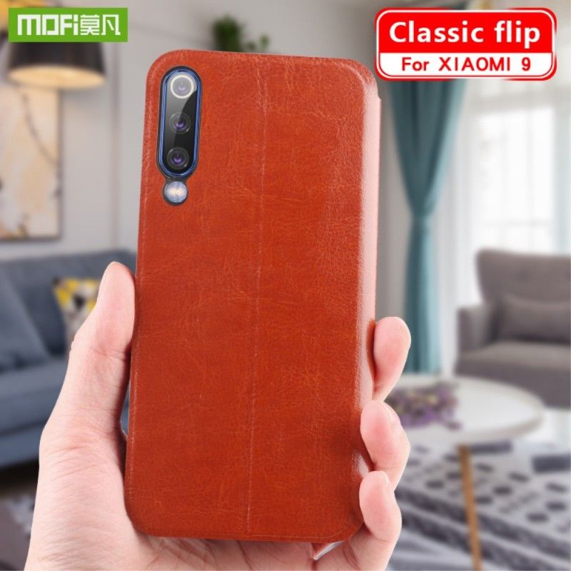 Læder Cover for Xiaomi Mi 9 Sort Vintage Mofi