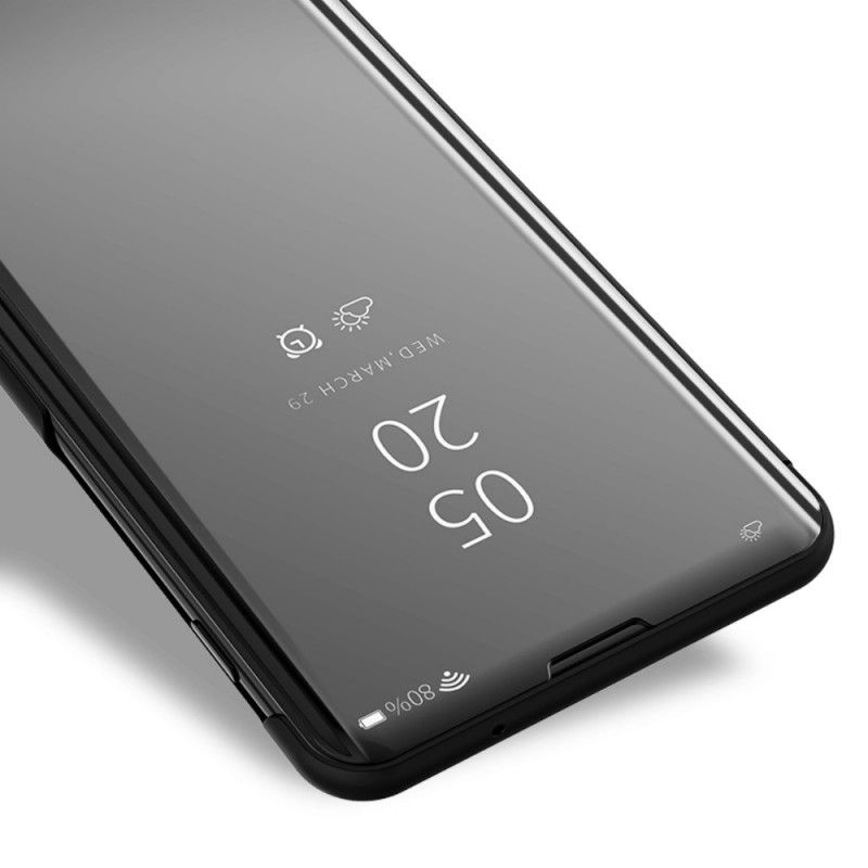 Se Omslag Xiaomi Mi 9 Sort Spejl Og Imiteret Læder