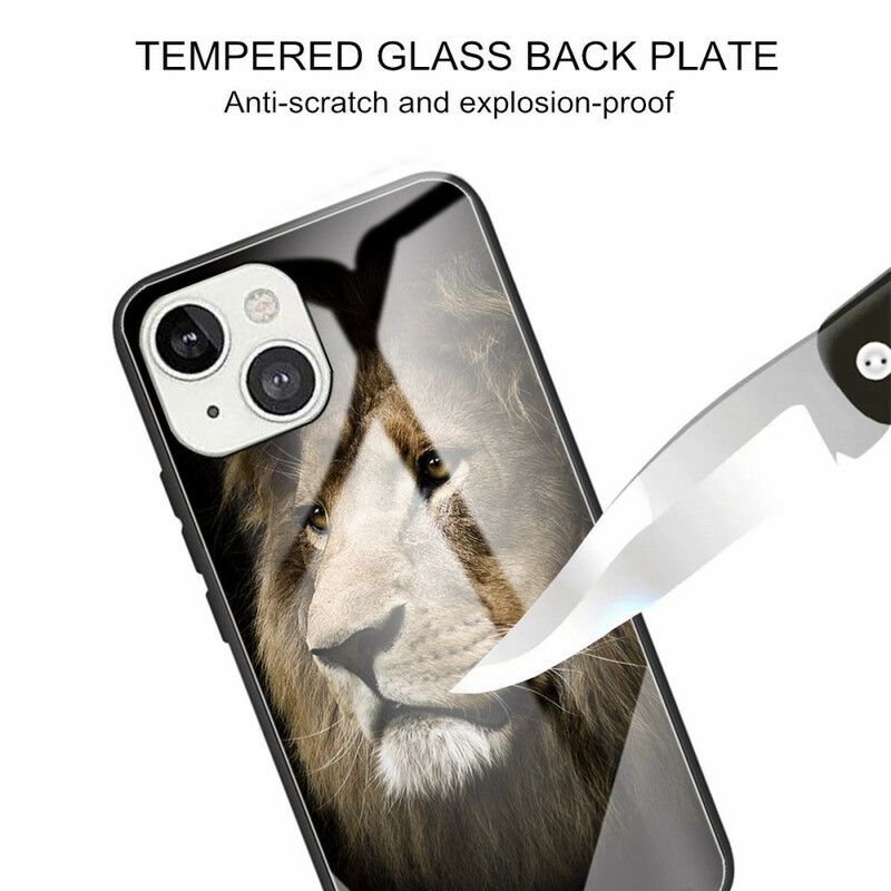 Cover iPhone 13 Mini Løvehoved Af Hærdet Glas