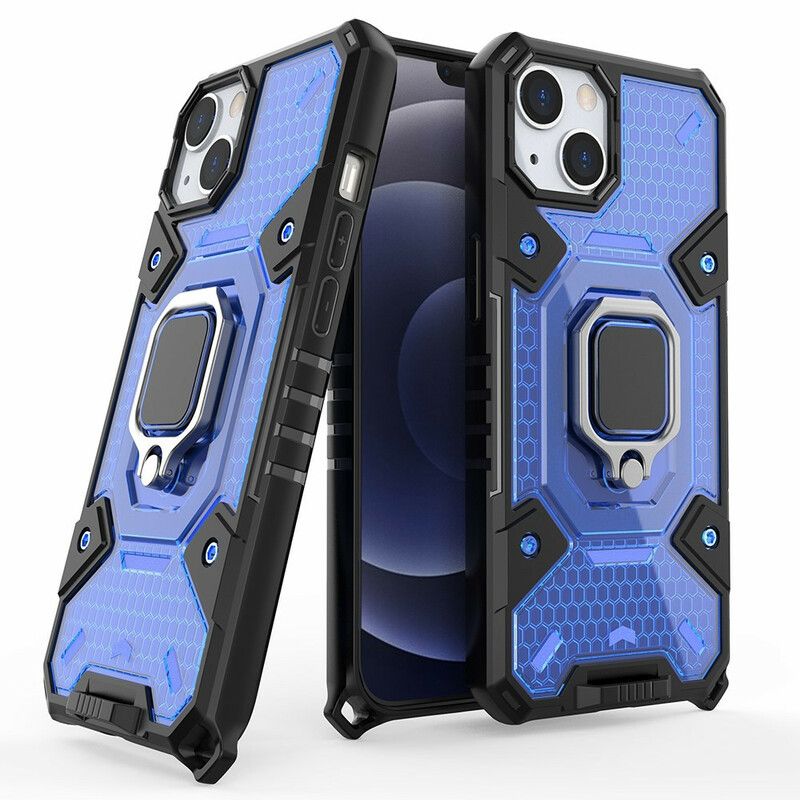 Cover iPhone 13 Mini Telefon Etui Honeycomb Med Ring