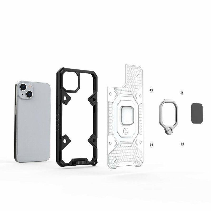 Cover iPhone 13 Mini Telefon Etui Honeycomb Med Ring