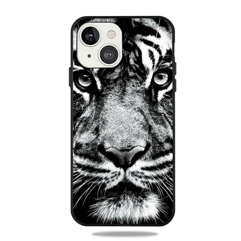 Cover Til iPhone 13 Mini Black And White Tiger