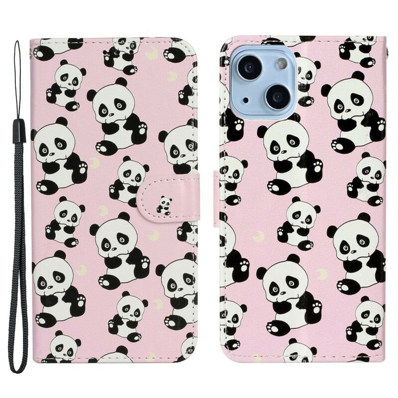 Flip Cover iPhone 13 Mini Flere Pandaer