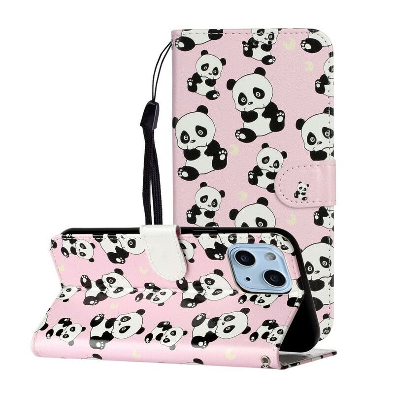 Flip Cover iPhone 13 Mini Flere Pandaer