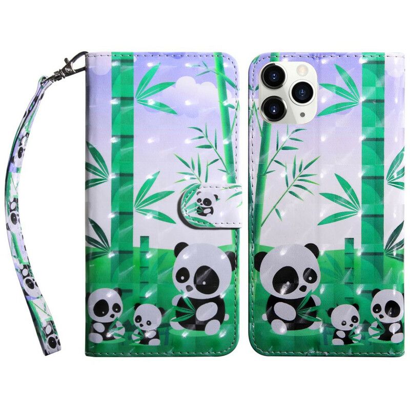 Flip Cover iPhone 13 Mini Light Spot Pandas