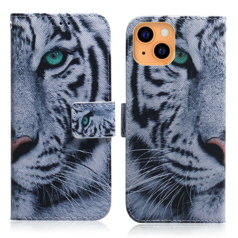 Flip Cover iPhone 13 Mini Tiger Face