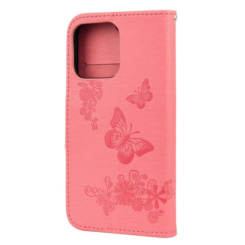 Flip Cover Til iPhone 13 Mini Splendid Strap Sommerfugle