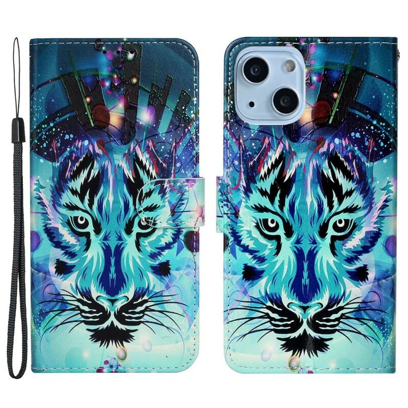 Læder Cover iPhone 13 Mini Telefon Etui Ice Tiger