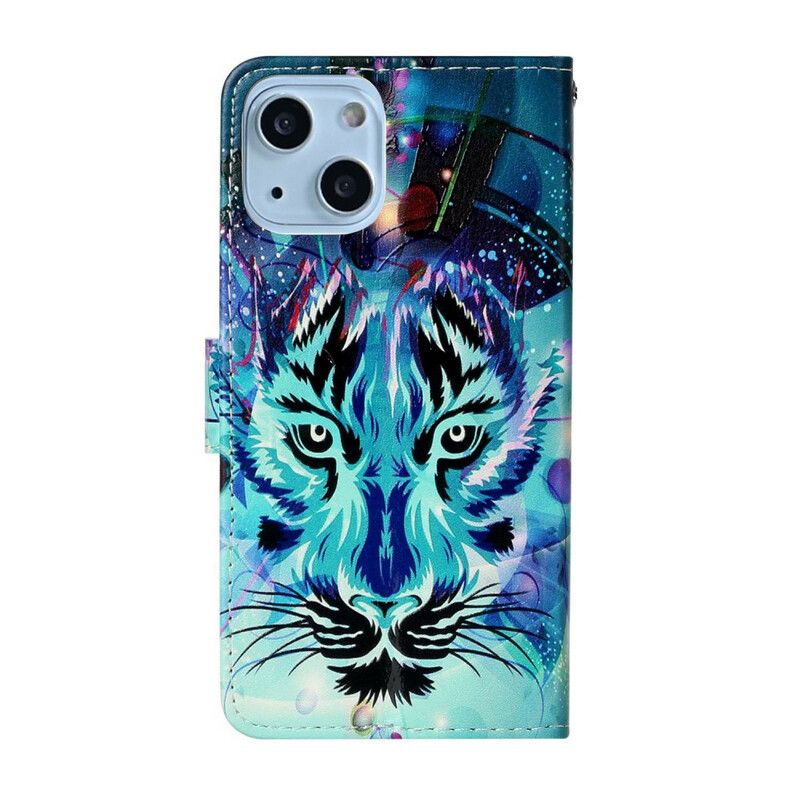 Læder Cover iPhone 13 Mini Telefon Etui Ice Tiger