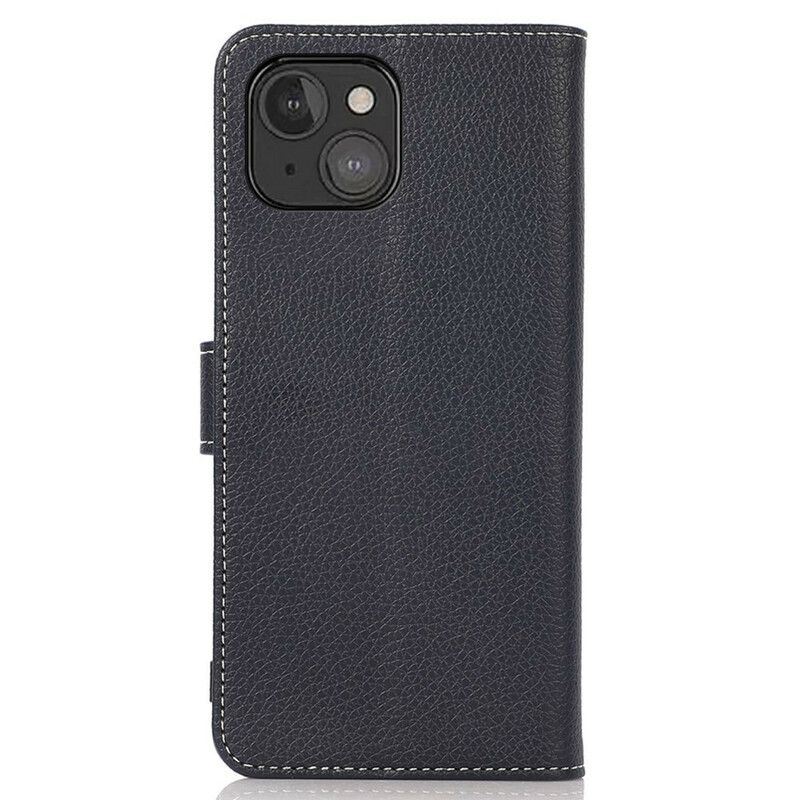 Læder Cover iPhone 13 Mini Telefon Etui Litchi-lædereffektsømme