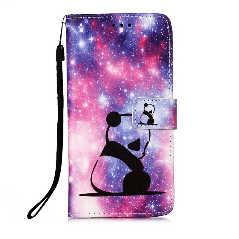 Læder Cover iPhone 13 Mini Telefon Etui Panda Galaxy