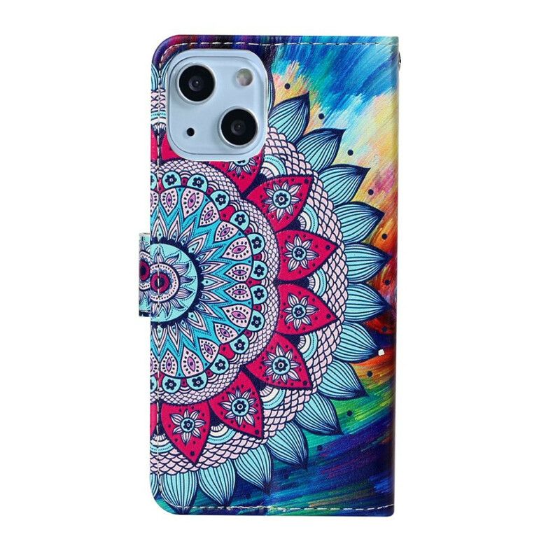 Læder Cover iPhone 13 Mini Telefon Etui Ultra Farverig Mandala