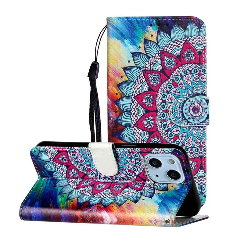 Læder Cover iPhone 13 Mini Telefon Etui Ultra Farverig Mandala