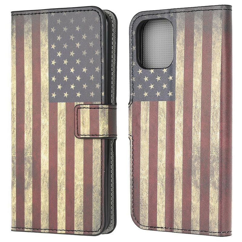 Læder Cover iPhone 13 Mini Telefon Etui Usa Flag