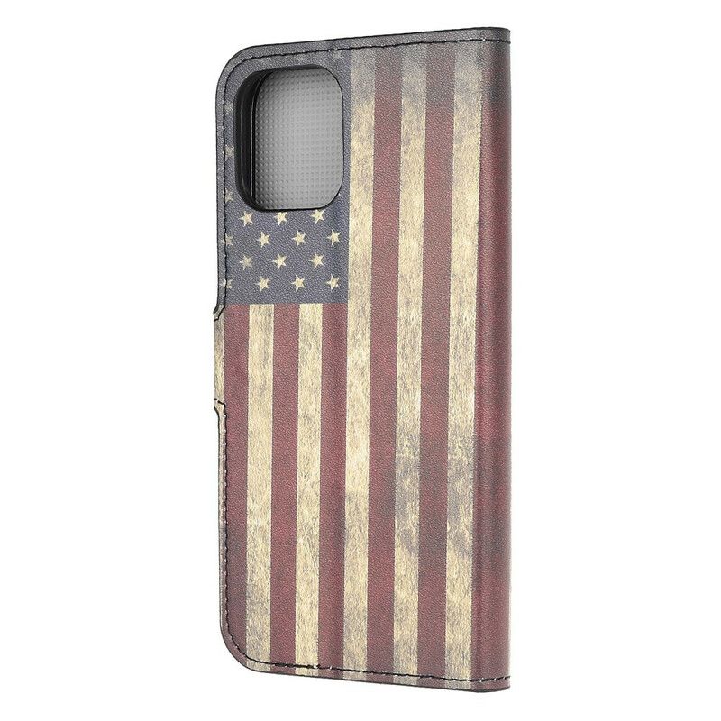 Læder Cover iPhone 13 Mini Telefon Etui Usa Flag