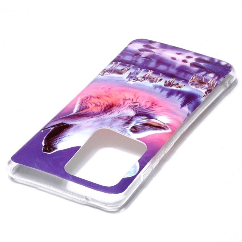 Cover Samsung Galaxy S20 Ultra Hvid Fluorescerende Ulveserie