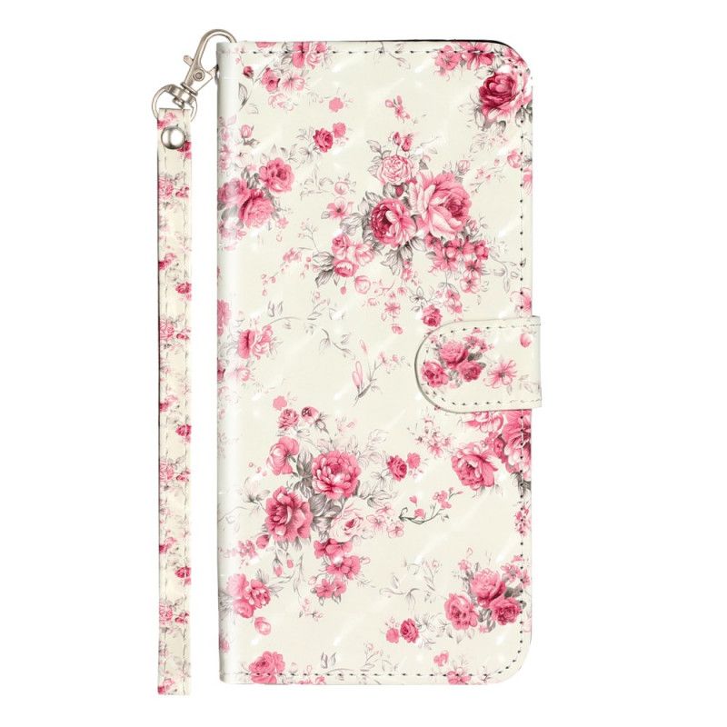 Flip Cover Læder for Samsung Galaxy S20 Ultra Blomster Lyse Pletter Med Rem