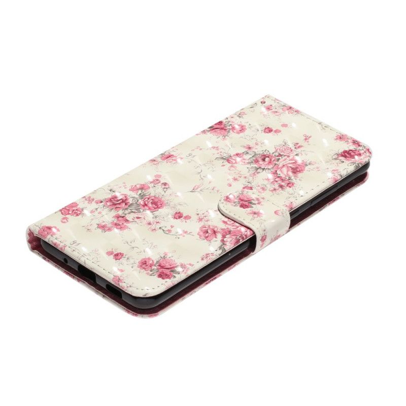 Flip Cover Læder for Samsung Galaxy S20 Ultra Blomster Lyse Pletter Med Rem