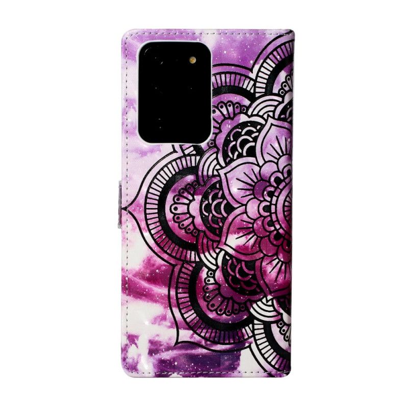 Flip Cover Læder Samsung Galaxy S20 Ultra Lilla Mandala