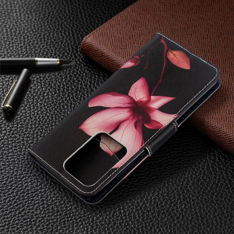 Flip Cover Samsung Galaxy S20 Ultra Mobilcover Lyserød Blomst