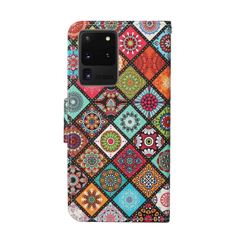 Flip Cover Samsung Galaxy S20 Ultra Patchworkmandalaer Med Rem