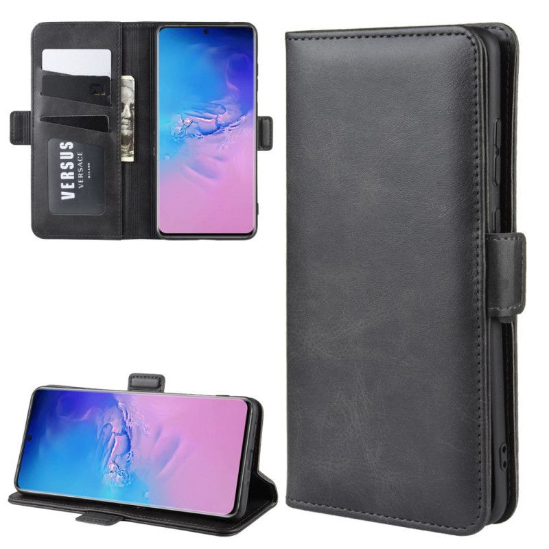 Flip Cover Samsung Galaxy S20 Ultra Sort Dobbelt Flap