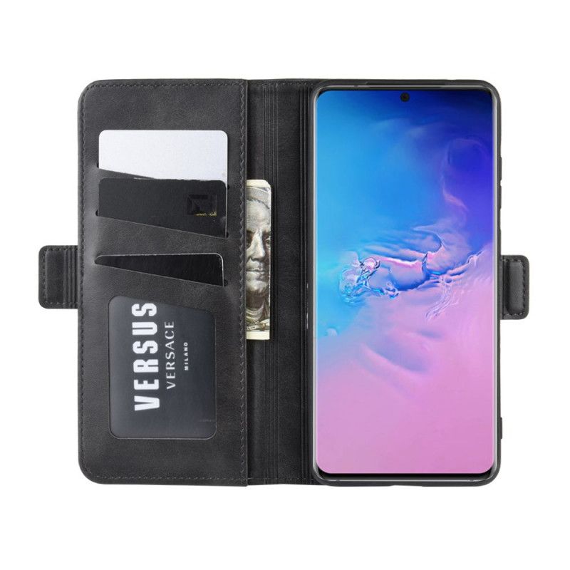 Flip Cover Samsung Galaxy S20 Ultra Sort Dobbelt Flap