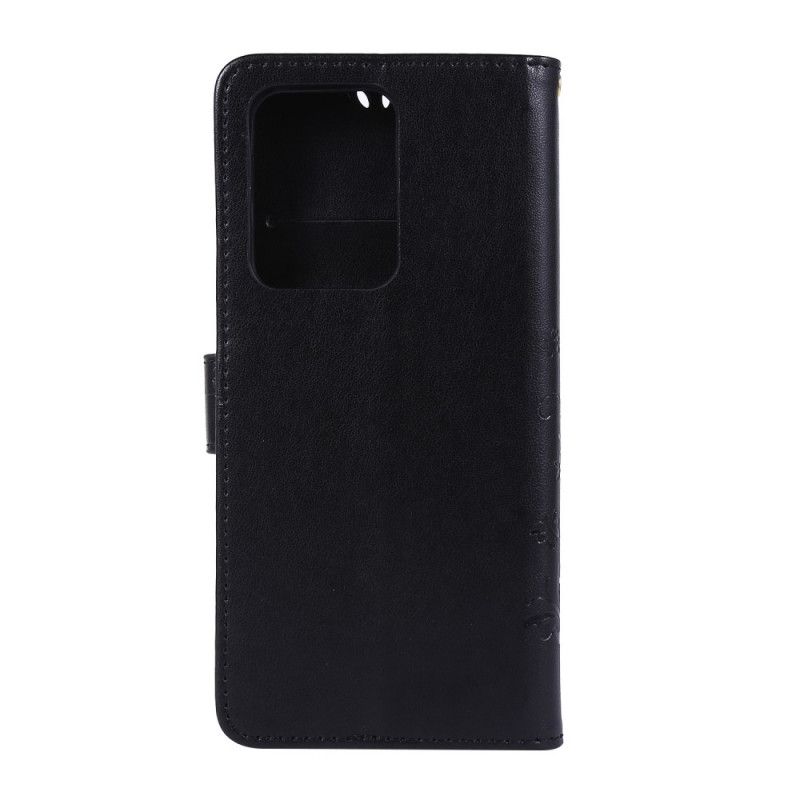 Flip Cover Samsung Galaxy S20 Ultra Sort Sommerfugle I Vinden