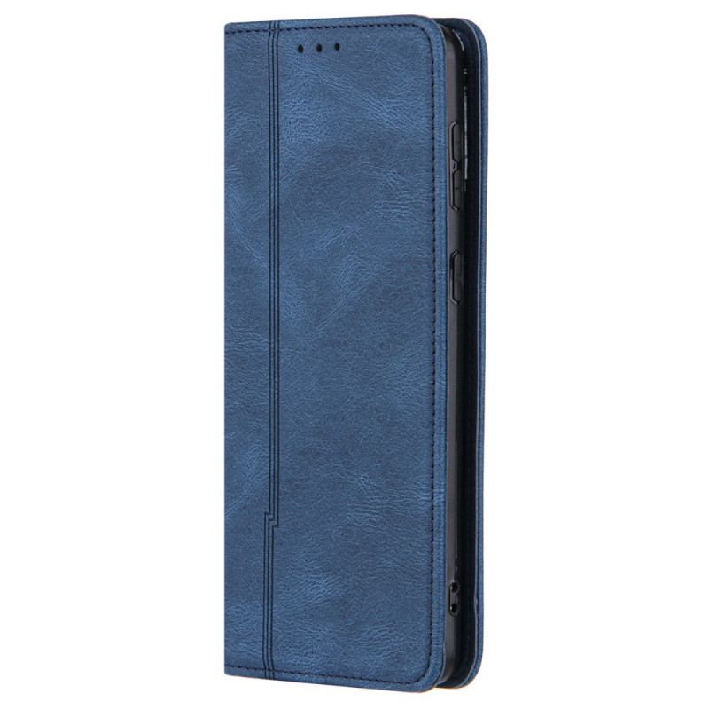 Cover Samsung Galaxy S22 5G Flip Cover Stil Læder Linje